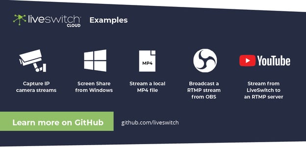 LiveSwitch Connect - Capture IP Camera Streams, Stream Local MP4 File and RTMP OBS to Youtube